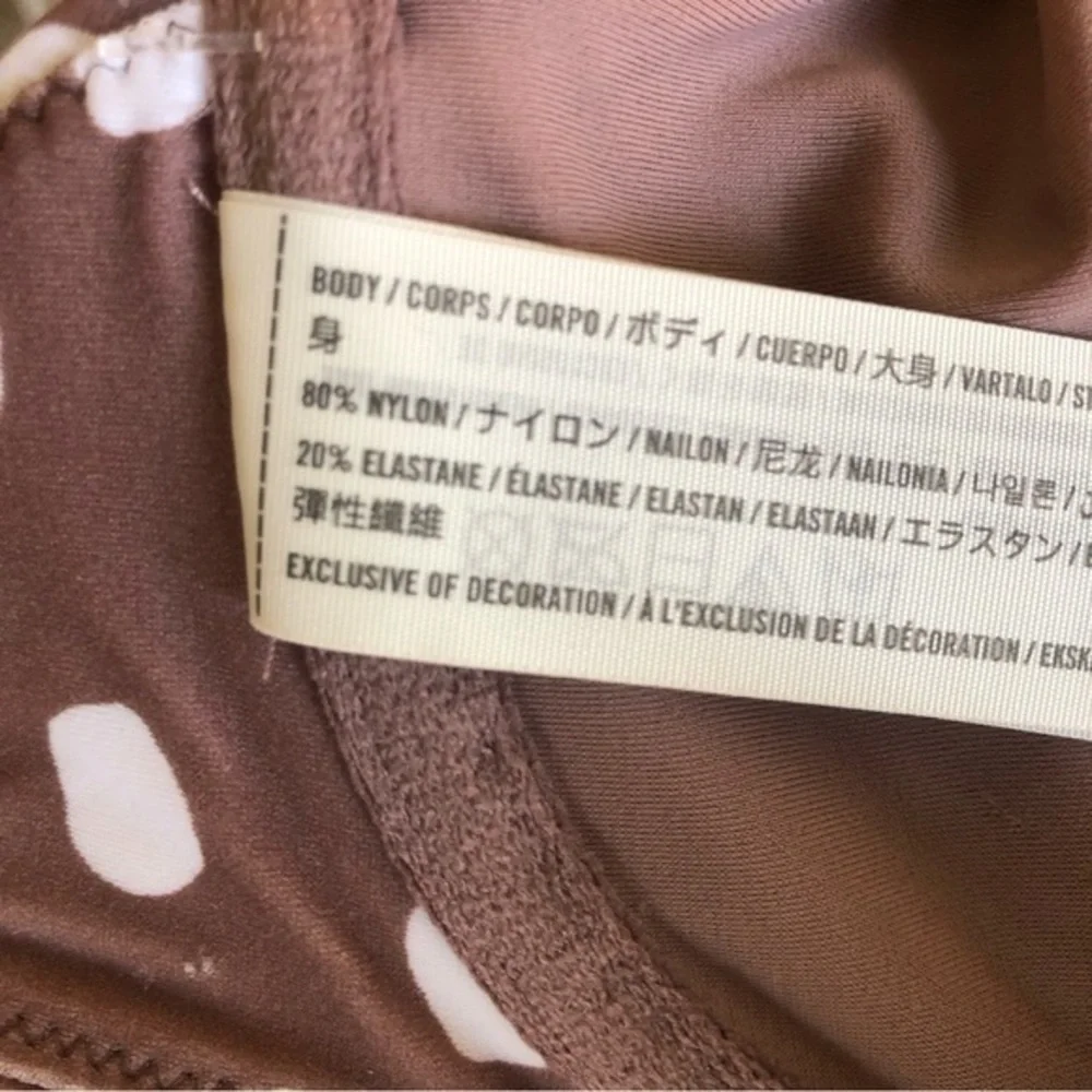 Abercrombie and Fitch taupe brown polka dot underwire bikini top xs - Picture 6 of 12